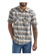 Wrangler Men's Short Sleeve Cotton Woven Short Sleeve Western Shirt size SMALL - £20.52 GBP