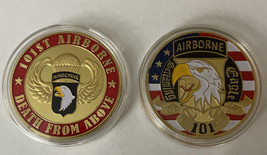 101st Airborne Division Screaming Eagles US Army Challenge Coin Collection 2 Lot - $26.94