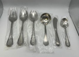 Towle 18/8 Stainless Steel BEADED ANTIQUE 6 Piece Hostess Serving Set - £96.50 GBP