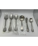 Towle 18/8 Stainless Steel BEADED ANTIQUE 6 Piece Hostess Serving Set - £94.42 GBP