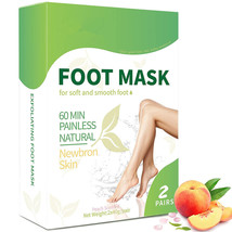 Foot Peel Mask - 2 Pack - Peach Scented Foot Mask is Made of 100% Natural Plant - £10.04 GBP