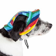 Pet Life ® Colorfur Rainbow Dog Hat with UV Coverage Protection - Brimme... - $16.99