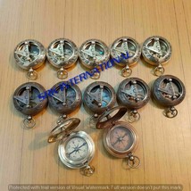 Lot of 12 Antique Brass Push Button Sundial Compass Marine  Handmade  - £117.57 GBP