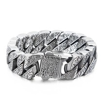 17mm Chunky Cuba Chain Bracelet For Men Stainless Steel 316L Cool Hand Thick Cha - £40.32 GBP