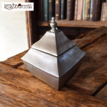 Scatola da tè in ceramica decorata effetto spugna argento-show titolo... - $1,526.68 MXN
