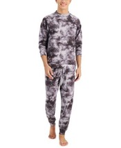 allbrand365 designer Mens Matching Tie-Dyed Pajama Set, X-Large, Greys T... - $36.76