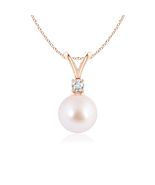 ANGARA Akoya Pearl Pendant in 14K Solid Gold (Grade: AAA | 8mm) - $935.10