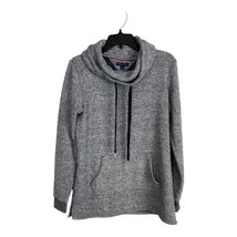 Tommy Hilfiger Womens Shirt Adult Size Small Gray Cowl Neck Fleece Lined Top - £17.75 GBP