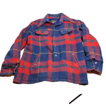 Vtg Sears Sportswear The Mens Store Plaid Lined Jacket 44 Long Big Collar - $39.55