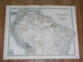 1907 Antique Map Of Brazil Ecuador Peru Venezuela Colombia / South America - £13.43 GBP