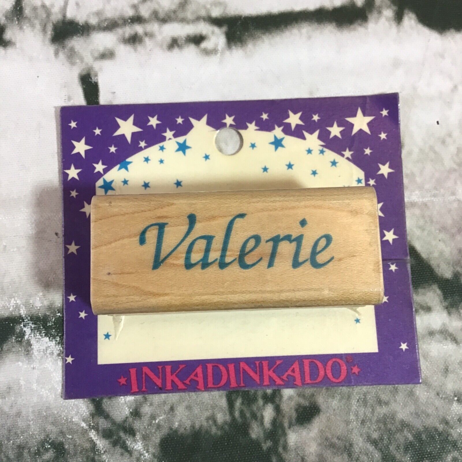 Primary image for Inkadinkado Personalized Wood Mounted Stamp ‘Valerie’ NIP