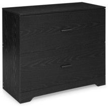 2-Drawer Wood Lateral File Cabinet w/ Adjustable Bars for Home Office Black - £171.99 GBP