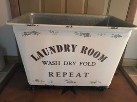 Large metal Laundry Cart on wheels -  26 inch image 3