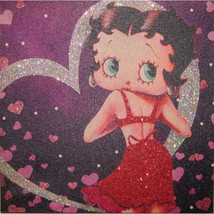 Betty Boop Figure Lovely In Red 8 x 8 Glitter Stretch Canvas Wall Art NEW BOXED - £15.45 GBP