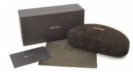 NEW TOM FORD LARGE EYEGLASS SUNGLASSES CASE W/BOX, CLOTH &amp; CARD OF AUTHE... - $24.99