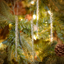 Kurt Adler Glass Icicle Christmas Ornaments 12 Piece - £14.64 GBP