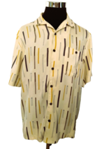 Axist Shirt Men&#39;s Size Large Multicolor Silk Geometric Short Sleeve Button Front - £11.24 GBP