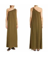 TWP Dinner At Mackizi One-Shoulder Silk Maxi Dress Olive Green Size Smal... - $341.92 CAD