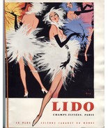 Lido French nightclub dinner menu &amp; show program, postcards &amp; table mark... - $47.84 CAD