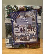 Laurie Korsgaden SNOW Fleece Blanket 51”X64” Winter Snowman Christmas D6 - $21.72 CAD