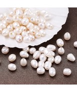 100Pcs Natural Pearl Beads Seashell Color Oval Cultured Freshwater Pearl... - $30.99