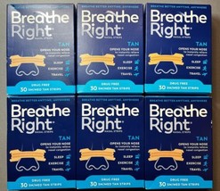 6 Packs Breathe Right Nasal Strips Original Tan Small / Medium 30 Each (180 Tl) - £51.43 GBP