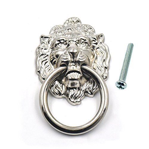 Bluemoona 10 Pcs - Vintage Lion Head Furniture Door Pull Handle Knob Cabinet Dre