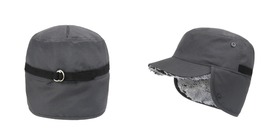 Gray Winter Hat with Ear Flaps Thermal Warm Snow Ski Cap Flat Cap - $35.99