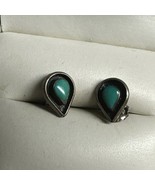 Vintage Native American turquoise earrings shadow Sterling 925 - $80.40