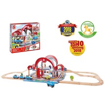 Hape Grand City Station with Light and Sound| 49 PCs Wooden Pretend Play... - £130.28 GBP