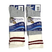 Therapy Plus Non Binding Men&#39;s Work Socks Lot of 2 Pair Shoe Size 7-12 New - £11.18 GBP