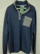 NWT LL Bean Blue and Gray Stormproof Ribbed Cotton Pullover Size L - £43.10 GBP