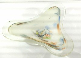 Large Vintage Hand Blown Multi Color Art Glass Bowl Centerpiece - 10 1/2... - £26.01 GBP