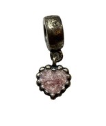 Pandora 925 Sterling Silver Pink Enamel Heart Young Love Dangle Bead Charm - $359.40 MXN