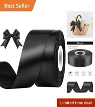 Elegant 1-1/2 Inch Black Satin Ribbon - 50 Yards for Crafting and Gift W... - $16.78