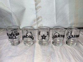 Vintage Anchor Hocking Shot Glass Set Civil War Battlefield Concord Yorktown - $17.21