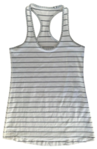 Lululemon Women&#39;s Athletic Tank Top Size S Off White Gray Striped - £14.23 GBP