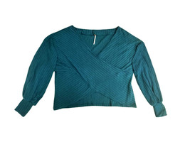 FREE PEOPLE Womens Top Long Sleeve Cosy Fit Comfortable Casual Teal Size XS - £38.53 GBP