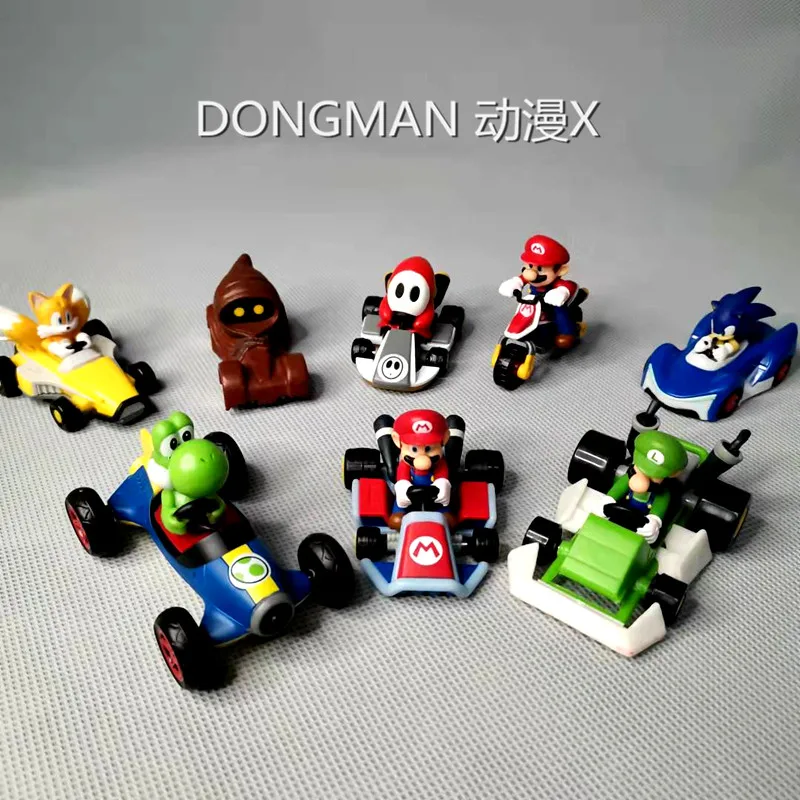 Genuine Super Mario Action Figures Anime Figure Doll Model Go-kart Motorcycle - £17.50 GBP