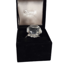 Godinger Shannon Crystal 3&quot; Faux Diamond Ring Paperweight in Black Velvet Box - £18.64 GBP