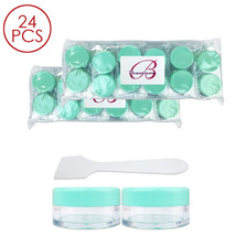 24Pcs 10G/10Ml Makeup Cream Cosmetic Green Sample Jar Containers With Sp... - £17.32 GBP