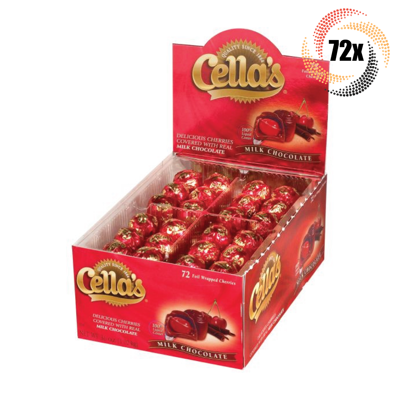 Primary image for Full Box 72x Pieces Cella's Chocolate Cherries Candies | .5oz | Fast Shipping!