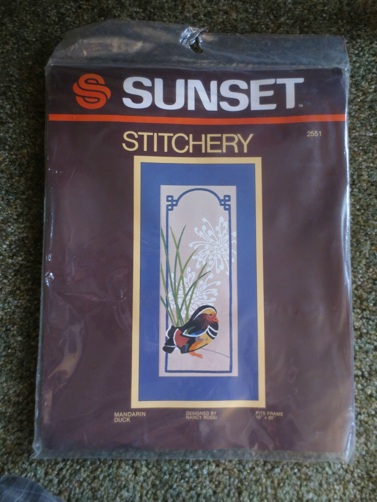 Primary image for 1982 Sunset MANDARIN DUCK  Embroidery SEALED Kit #2551- Designer Nancy Rossi 