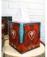 Western Cowgirl Red Valentines Love Heart Lace Scrollwork Tissue Box Cov... - $40.73 CAD