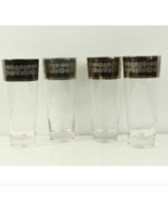 Vtg 70s Mid Century Modern MCM 4 Geometric Silver Band Highball Cocktail... - $1,454.40 MXN