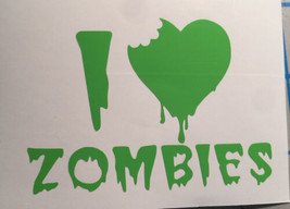 I Heart Zombies|Zombie Love| Apocalypse|Cute|You Pick Color|Vinyl|Decal - £2.37 GBP