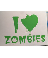 I Heart Zombies|Zombie Love| Apocalypse|Cute|You Pick Color|Vinyl|Decal - $2.97
