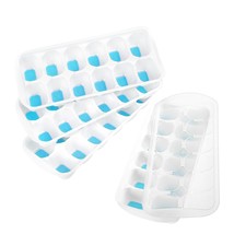 Ice Cube Tray With Lid 4 Pack, Easy Release &amp; Flexible Silicone Ice Cube... - £11.00 GBP
