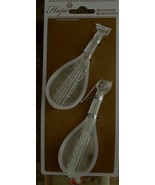 BRAND NEW Hope Set of 2 Mandolin Shaped Plastic Christmas Ornaments Irid... - $8.11 CAD