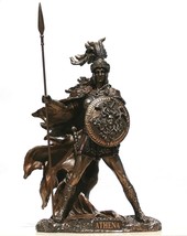 Greek Goddess Athena Minerva Warrior Figure Statue Bronze Finish Sculpture - £71.36 GBP